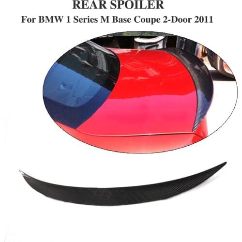 Carbon Fiber Car Rear Boot Spoiler Trunk Trim Sticker Custom Spoiler Wing for BMW 1 Series M Base Coupe 2-Door 2011