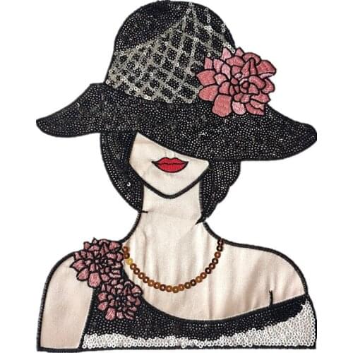 Sequins Patch Ins Lady Iron On Patches For Clothing Sequined Large Biker Badge Strange things Stickers Diy Clothes Gifts