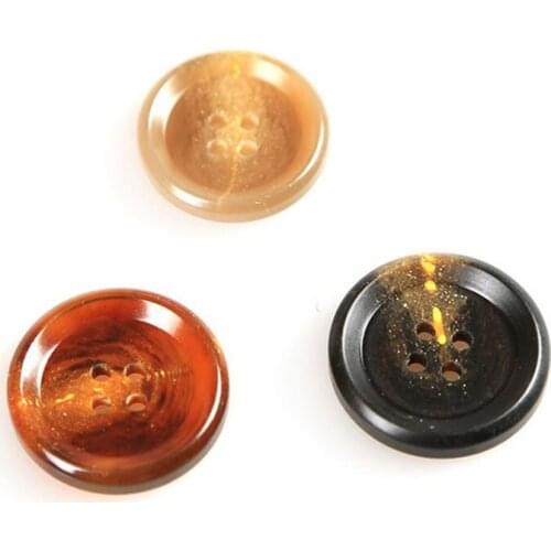 Explosive round thin side resin stick flower buttons high-end suit suit jacket cardigan pattern cloth button spot wholesale