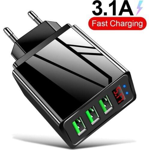 Mobile Phone Charger Quick Charge QC 3.0 4.0 48W Fast Charging EU US Plug Adapter Wall USB Charger For iPhone Samsung Xiaomi