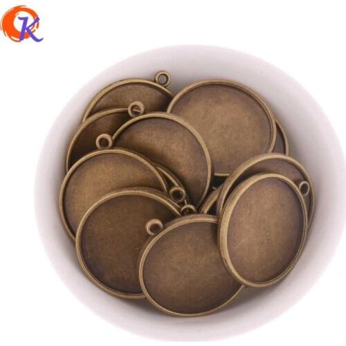 Cordial Design 50Pcs/Lot 25MM Sticker Alloy Round Pendant Bronze Plate Key Chain Image Holder Jewelry Findings Tray