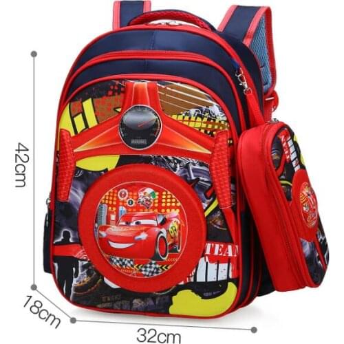 Disney 95 Car Boys Kids Schoolbag Frozen Elsa Princess Bookbag For Girls Cartoon Backpack For Primary school