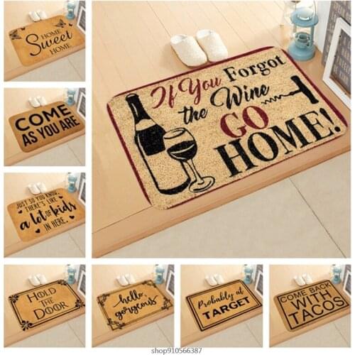 Home Non-Slip Door Mat Indoor Bathroom Kitchen Rectangle Floor Carpet Flannel Surface Letters Entryway Rug Decoration Wholesales