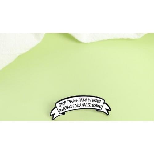 Letter Banner Enamel Pins Funny Quote Badges "Stop Being An XX" Lapel Brooches for Women Men Unisex Wholesale Gift for Friends