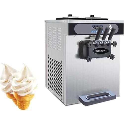 MK-32FTB Desktop 3 flavors soft ice cream machine ice cream maker with big hopper precool overnight function and airpump