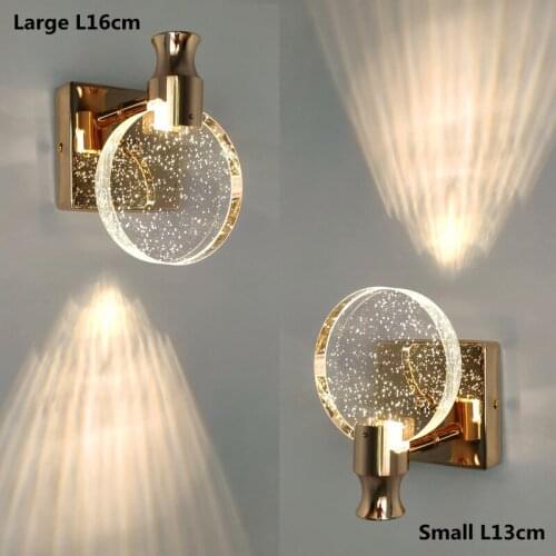 Crystal Lamp LED Wall Lamp LED Chip Wall Decor For Bedroom Living Room Home Decor Lights Mirror Light AC85-265V Gold Silver
