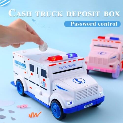 Moneybox for Money Coin Electronic Piggy Banks Kids Toy Cash Car Saving Deposit Box Safe Truck Bus Children Decoration Gift