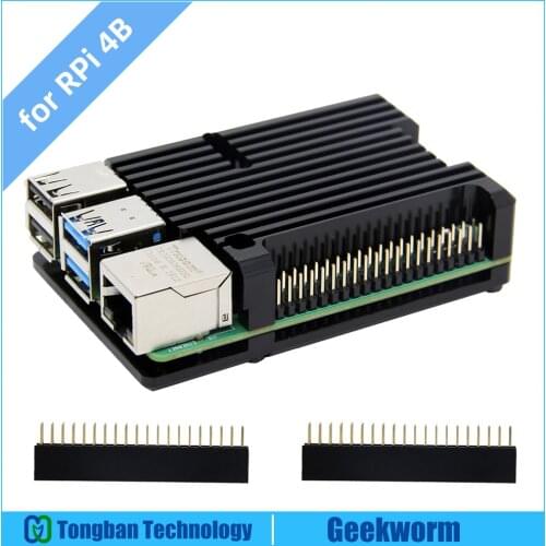 Raspberry Pi 4 Computer Model B Armor Aluminum Alloy Case/ Passive Cooling Shell Metal Enclosure Heat Dissipation for Pi 4B Only