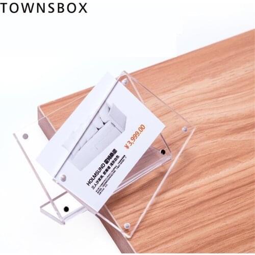 L-shape Acrylic Menu Card Display Frame 90*60mm Clear Black Photo Picture Sign Holder