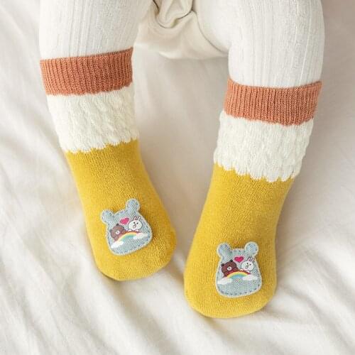 Autumn And Winter Baby Socks Terry Accessories Tube Socks Cuffed Napped Baby Socks Thickened And Warm Children