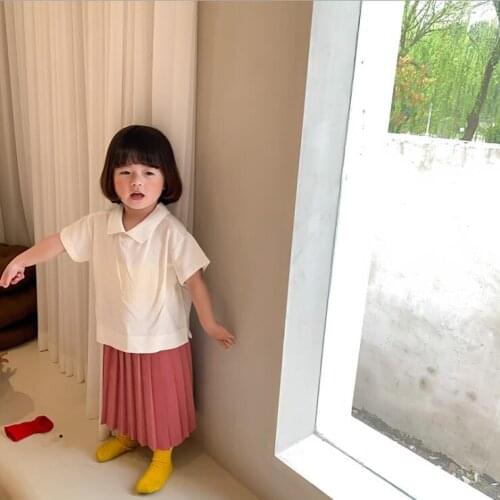 2021 new style girls shirt fashion summer cotton girls blouse 1-7 years YE195