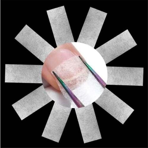 New 500sets/lot 10pcs/set Silk Fiberglass Nail Form Acrylic Tips Extension Fibers Glass Nail Extension Fiber Stickers