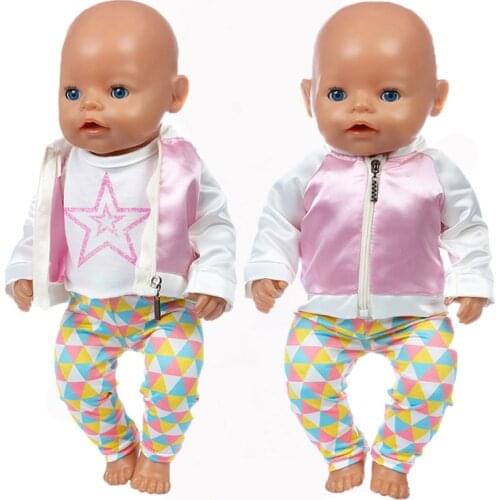 New 3pcs/Suit Doll Clothes Fit 17 inch 43cm Doll Clothes Born Baby Doll Clothes dress For Baby Birthday Festival Gift