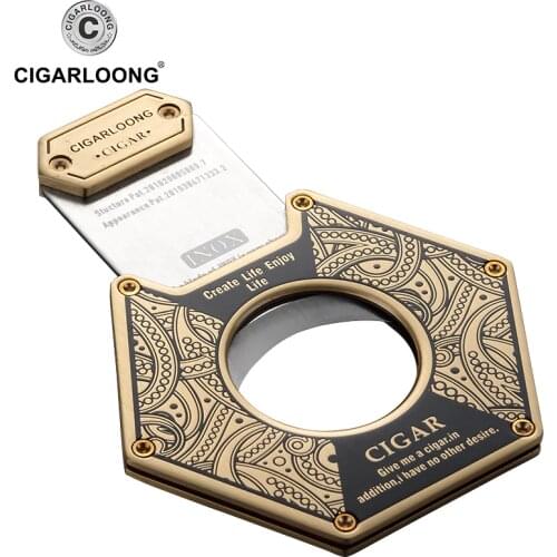 CIGARLOONG cigar cutter metal stainless desktop cigar scissors thicker large guillotine cigar cutter CH-1031