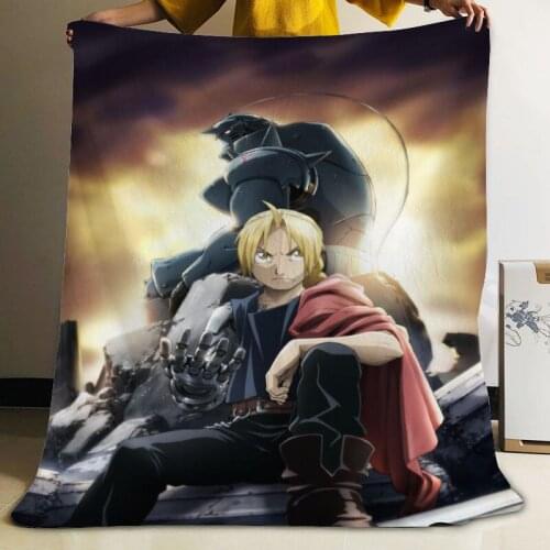 Musife Custom Fullmetal Alchemist Flannel Blanket Design Your own Blanket Flannel Blankets for Sofa DIY Dropshipping
