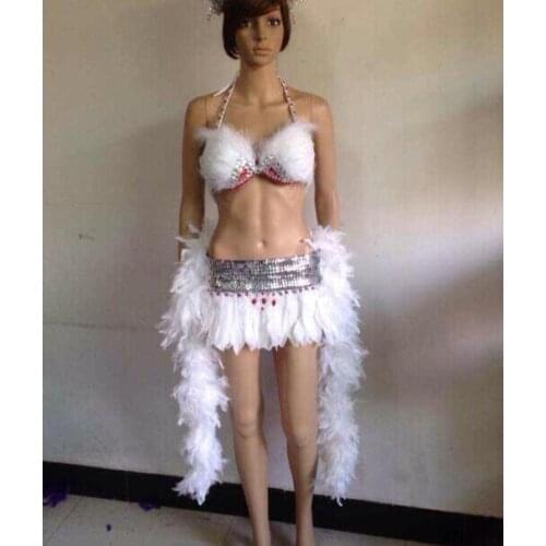 Feather clothing Stage performance catwalk carnival Headdress flower pubs party Mens wear womens clothing