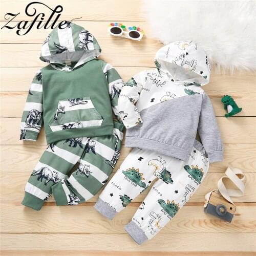 ZAFILLE Autumn Winter Childrens Clothing Boys Outfits 1-5Y Cartoon Dinosaur Hoodies+Pants Toddler Kids Baby Boys Clothes Set