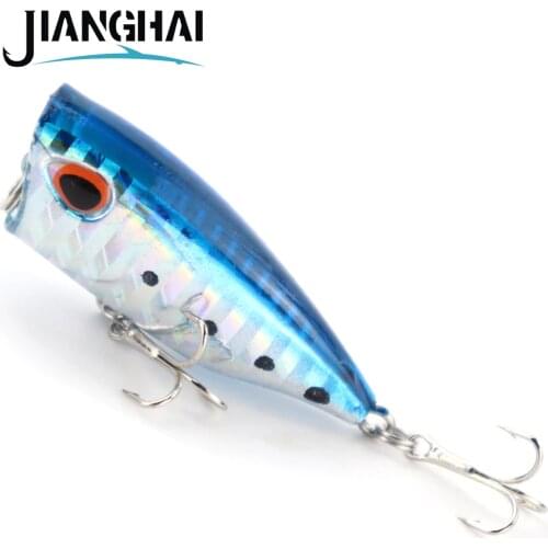 JIANGHAI Fishing Lure Popper WALK FISH 4cm 3g Topwater Wobblers Hard Bait Carp Fishing Isca Artificial Painted bait Fly Fish LP1