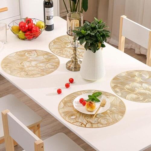 PVC Easy Use Hollow Round Placemat Cushion Hollow Dining Mat Lightweight for Living Room
