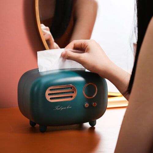 Retro creative tissue box living room light luxury household remote control napkin storage box cute bedroom girl pumping box hot