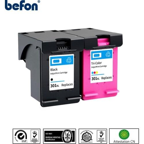 Befon 301XL Refilled Ink Cartridge Replacement for HP 301 XL HP301 DeskJet 1050 2050 3050 2150 3150 1010 1510 2540 Printer