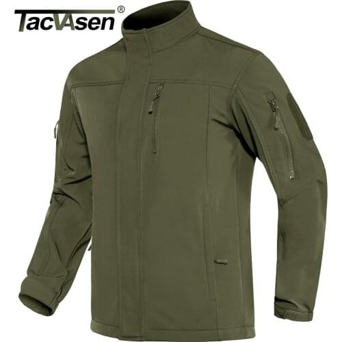 TACVASEN Warm Fleece Jacket Mens Tactical Jacket Softshell Waterproof Military Jacket Outdoor Hiking Coats Outwear Windbreaker