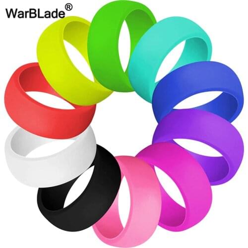 WarBLade 10pcs/set 11 Style Silicone Ring Hypoallergenic Crossfit Flexible Sports Rubber Finger Ring For Men Women Wedding Rings