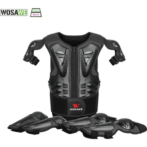 WOSAWE Youth child Body Protect Armor Sport Back Support MTB Rollar Skating Skiing Knee Elbow Moto Protection Gear
