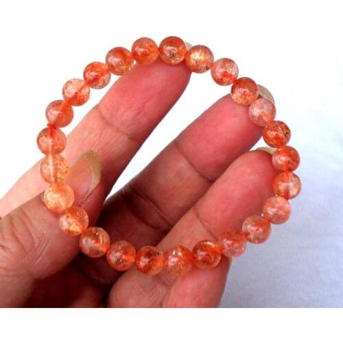 Free Shipping Natural Gold Sunstone Round 7mm Beads Bracelet Women Jewelry Accessories Weddings Parties Birthday Gift