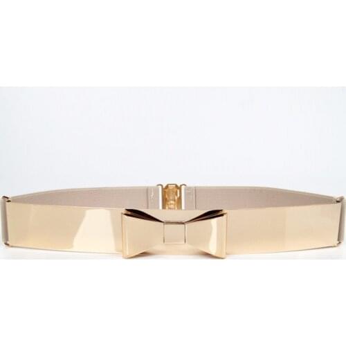 Women Punk Full Metal Mirror skinny Waist Belt 2019 Metallic Gold Plate 3cm Wide Chains Lady ceinture sashes for dresses RT34