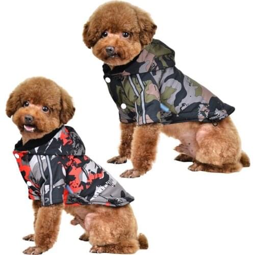 Winter Warm Coats Jacket Pet Dog Clothes Reflective 2-Legs Hoodies Outfit For Small Dogs Chihuahua Pug Sweater Clothing Products