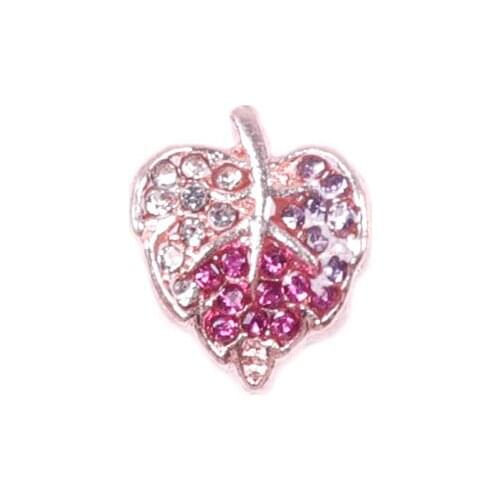 1 Pcs/Lot Rose Gold Inlaid Diamond Leaf Hand String Dripping Oil Craft for all kinds of Jewelry DIY