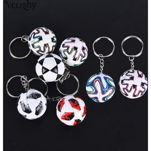 3D Sports Football Key Chains Souvenirs PU Leather Keyring for Men Soccer Fans Keychain Pendant Boyfriend Gifts