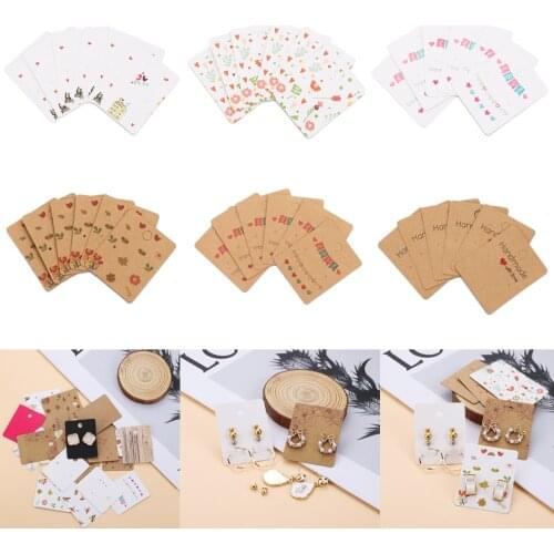 50Pcs/Lot Multi-style Earrings Display Cards Holder Blank Kraft Hard Paper Tags Card for DIY Ear Studs Jewelry Display Card