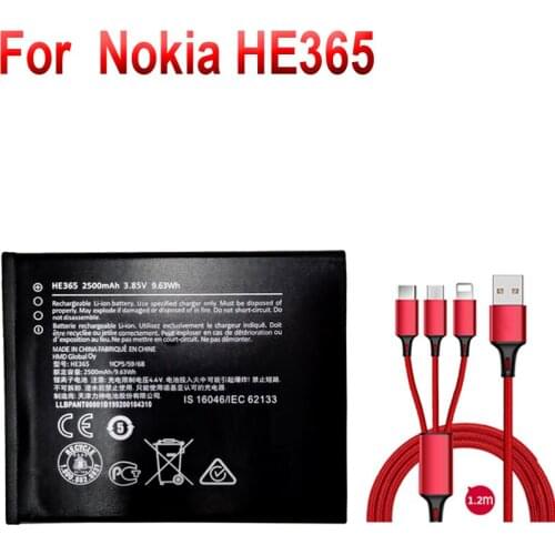 2500mAh For Nokia HE365 Battery +USB cable