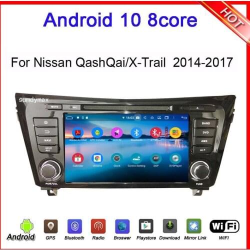 Android 9.0 car radio player for nissan QashQai X-Trail 2014-2018 with gps glonass bluetooth 4.2 DSP canbus 360 camera 8core 4G