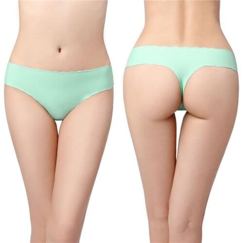 3Pcs/Lot Seamless Ultrathin Sexy Women Briefs Plus Size Lingerie Cotton Womens G-String Thong Low-Rise Panties String Underwear