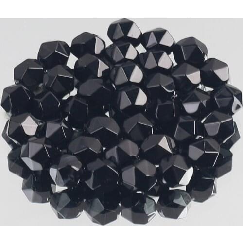 Natural Faceted Black Agates Onyx Stone Loose Spacer Beads for Jewelry Making DIY Bracelet Necklace 15" 6/8/10mm Wholesale