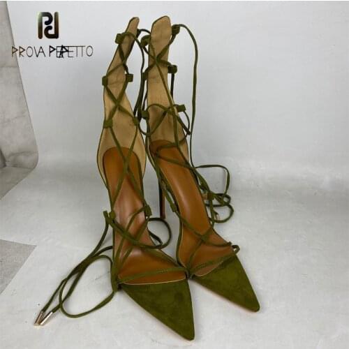 Strap Combination Fashion High Heels Pointed Toe Bag with Cross Strap Stiletto Roman Sandals Fashionable Sexy Party Sandals