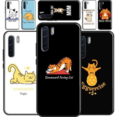 Funny yoga cat Case For OPPO A31 A53 A5 A9 2020 A52 A72 A83 A91 A93 A15 A3S A5S A1K Reno2 Z Phone Cover