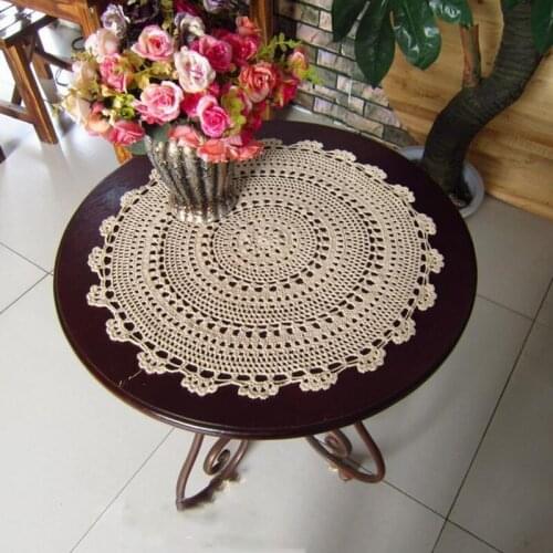 HOT handmade Round lace Cotton Table Place Mat Pad Cloth Crochet Placemat Cup Mug Christmas Tea Coffee Coaster Pot Doily Kitchen