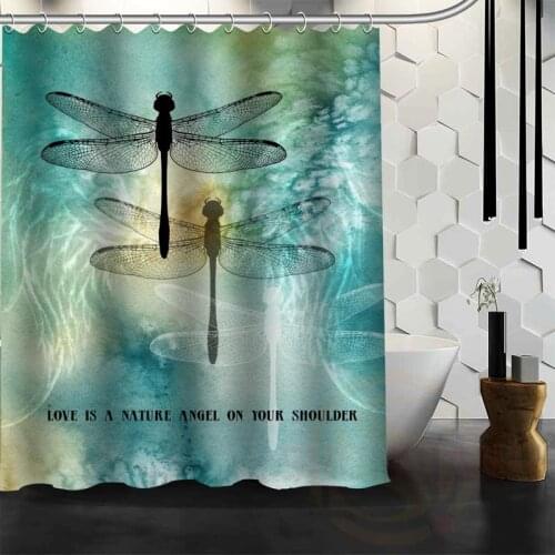 Best Nice Custom Dragonfly Shower Curtain Bath Curtain Waterproof Fabric For Bathroom MORE SIZE W#@2