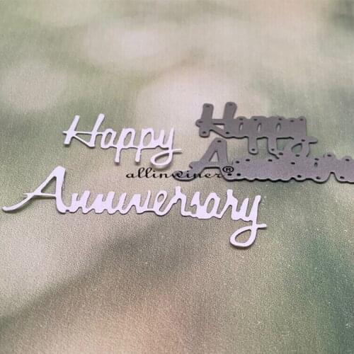 Happy Anniversary Letter Metal Cutting Dies Stencils For DIY Scrapbooking Decorative Embossing Handcraft Die Cutting Template
