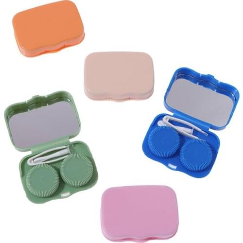 Lovely Pocket Mini Contact Lens Case Travel Kit Easy Carry Mirror Lenses Box Container