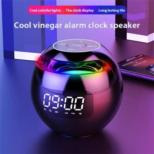 Mini Bluetooth Speaker Wireless Bluetooth Sound Box with LED Display Alarm Clock Hifi TF Card MP3 Music Play BT Speaker