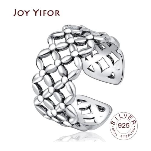 Fashion Tire Pattern Mens Buddha Chain Link Finger Ring Ancient Silver Jewelry To Women Gift Free Shipping