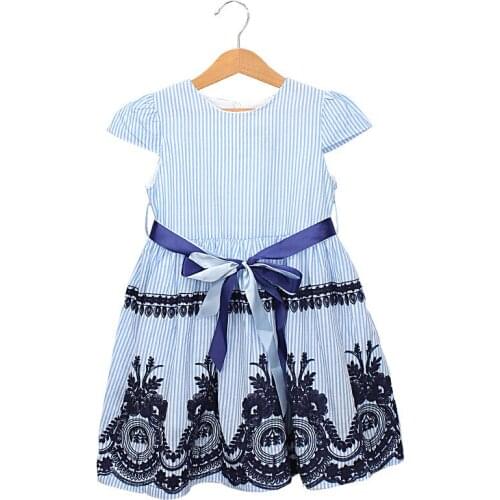 New summer Kid Baby Girl dress O-neck Sleeveless cotton print Floral Lace fashion Party Princess Dress Clothes