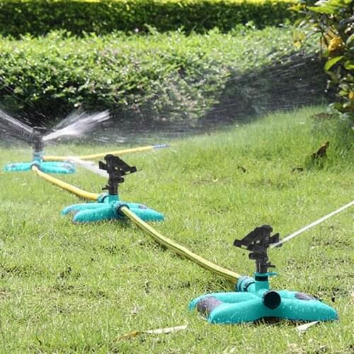 New Garden Sprinklers Automatic Watering 360° Lawn Circle Rotating Water Sprinkler 3 Nozzle Garden Pipe Hose Irrigation Tools