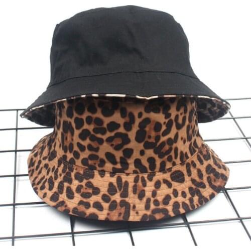 Leopard Reversible Female Bucket Hat Hip Hop Printed Women Summer Hat Cap Outdoor Fishing Lady Panama Casual Female Cap Sunhat