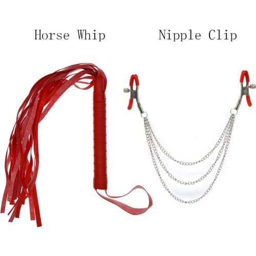 Sex Toys for Couples Whip Erotic Fetish Spanking BDSM Bondage Nipple Clamps Adult Games Whip Sex SM Games Nipple Clip